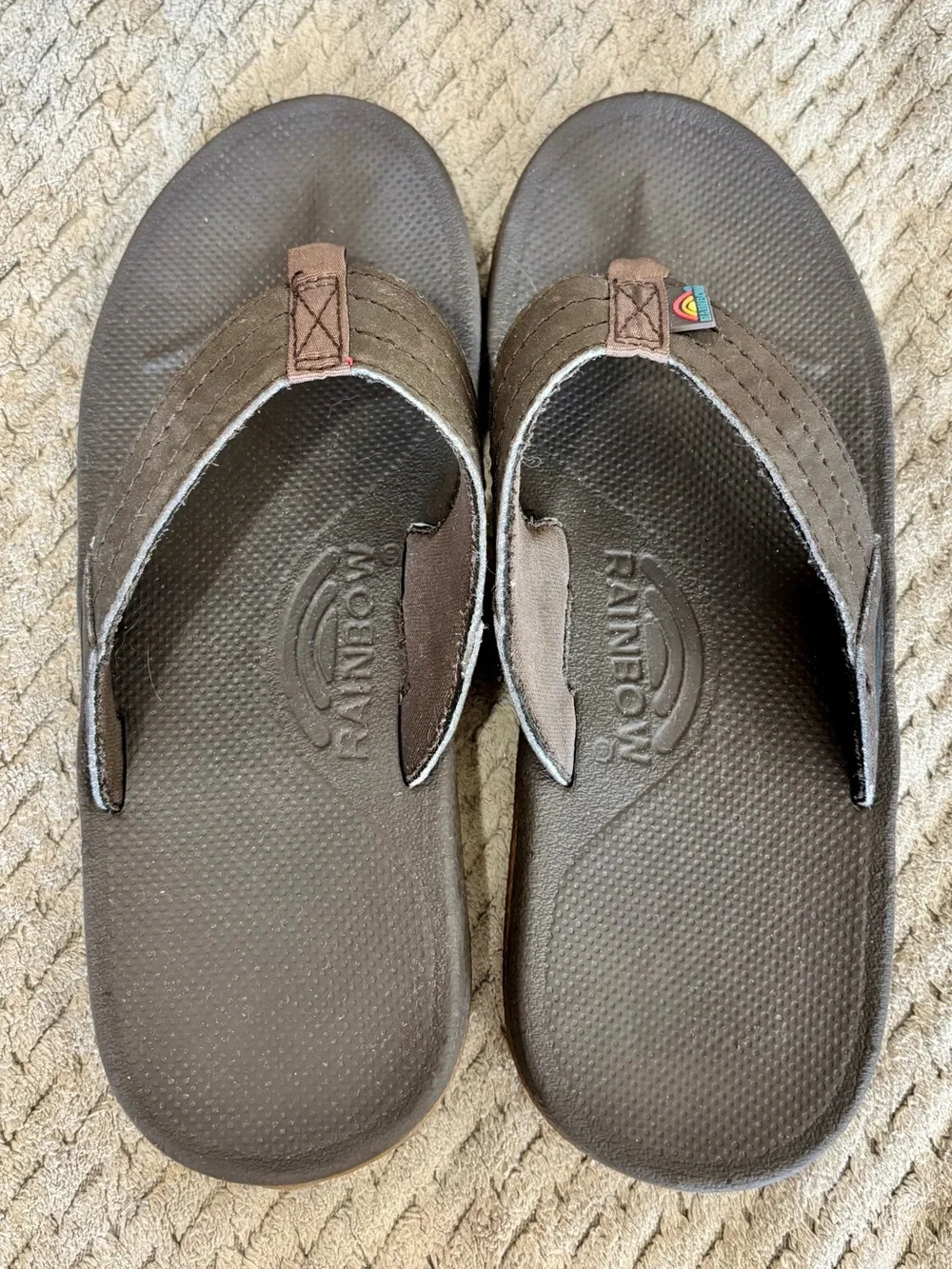 Rainbow Sandals Classic Leather Flip Flops Youth 4/5 (Fits Women 5.5 - 6)